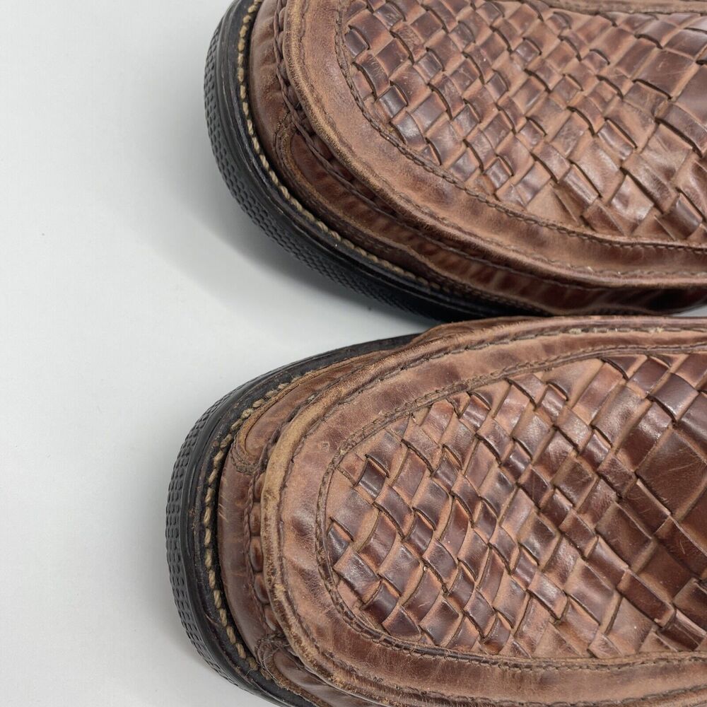 Florsheim Marshall Men's Size 10 D Brown Woven Leather Slip On Shoes Loafers - Picture 4 of 9